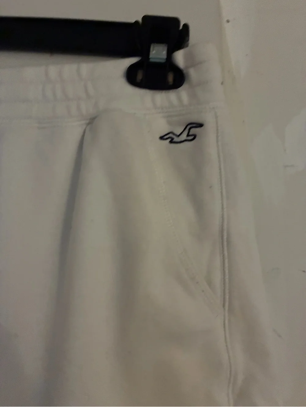 Hollister White Drawstring Athletic Shorts
